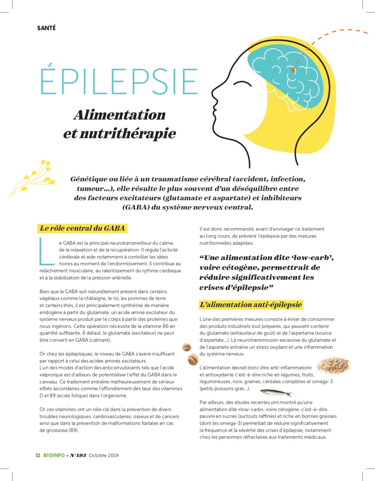 Epilepsie et nutrithérapie Living Nutrition